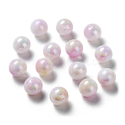 Perle acriliche opache bicolore, tondo, perla rosa, 10mm, Foro: 1.8 mm, circa 1020pcs/500g