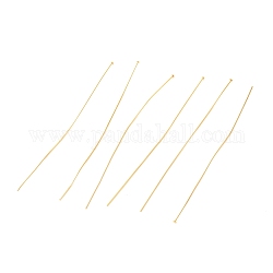 Pasadores de cabeza plana de latón, Plateado de larga duración, real 18k chapado en oro, 102x0.7mm, cabeza: 2 mm