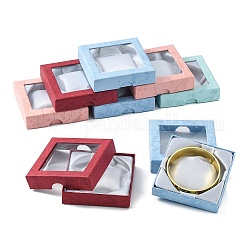 Karton Armband-Boxen, für Armband & Armreif, Viereck, Mischfarbe, 9x9x2 cm
