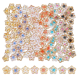 Dicosmetic 160 個 8 色の樹脂カボション  女性のためのネイルアートの装飾アクセサリー  時計と花  ミックスカラー  8x8x2mm  20個/カラー