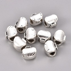 Perline in lega europeo, perline con foro grande, forma a conchiglia, argento antico, 10.5x11.1x8.3mm, Foro: 4.7 mm