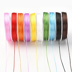10 rotolo di corda di cristallo elastica piatta a 10 colori, filo per perline elastico, per realizzare bracciali elastici, colore misto, 0.5mm, circa 21.87 iarde (20 m)/rotolo, 1 rotolo / colore