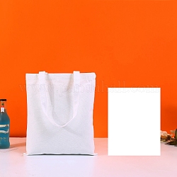Blanko-Leinentasche aus Baumwollstoff, Vertikale Tragetasche für DIY-Bastelarbeiten, Geist weiß, 35x30 cm