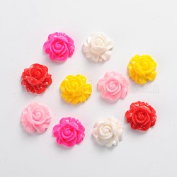 Resin Cabochons, Flower, Mixed Color, 16x15x9mm