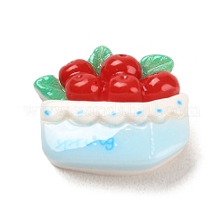 Opaque Resin Decoden Cabochons, Cartoon Spring Travel Decoden Cabochons, Fruit, 14x16x5.5mm