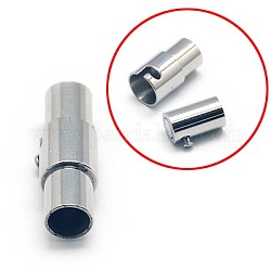 304 Stainless Steel Locking Tube Magnetic Clasps, Column, Stainless Steel Color, 18x6mm