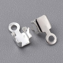 Brass Cup Chain Ends, Rhinestone Cup Chain Connectors, Silver Color, about 4mm wide, 4mm long, hole: 1.75mm, about 3.5mm inner diameter