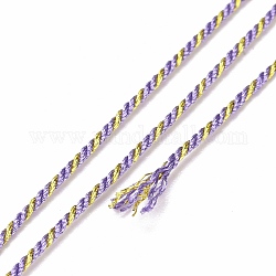Cordon filigrane polycoton, corde tressée, avec bobine en plastique, pour accrocher au mur, artisanat, emballage cadeau, support violet, 1mm, environ 32.81 yards (30 m)/rouleau