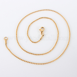 Placcatura ionica (ip) 304 collane a catena in maglia di acciaio inossidabile, con chiusure moschettone, oro, 17.7 pollice (44.9 cm), 1.5mm