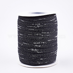 Полиэстер органза лента, чёрные, 3/8 дюйм (10 мм), около 100 ярдов / рулон (91.44 м / рулон)