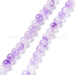Fili di perle di giada bianca sfaccettata tinta in massa, tondo, porpora, 8mm, Foro: 1 mm, circa 47pcs/filo, 14.29'' (36.3 cm)