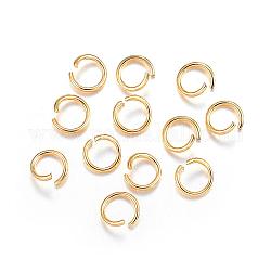 304 Stainless Steel Open Jump Rings, Metal Connectors for DIY Jewelry Crafting and Keychain Accessories, Real 18k Gold Plated, 20 Gauge, 6x0.8mm