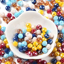 Perle di vetro, sfaccettato, rondelle, colore misto, 8x6mm, Foro: 1 mm, circa 145pcs/60g