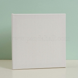 Madera de lino en blanco imprimada enmarcada, Para pintar dibujo, cuadrado, blanco, 25x25.2x1.7 cm