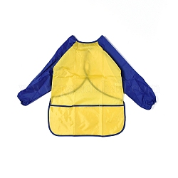 Детский фартук халата, водонепроницаемый нагрудник с длинными рукавами, для рисования или еды, желтые, 600x440 мм