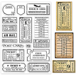 PVC-Briefmarken, für diy scrapbooking, Fotoalbum dekorativ, Karten machen, Briefmarkenblätter, Filmrahmen, unter dem Motto Reisen, 21x14.8x0.3 cm