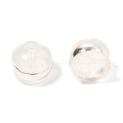 Пластиковые ушные гайки tpe, с 316 хирургическими выводами из нержавеющей стали, спинки для серьги, полукруглые / купольные, серебряные, 4x5.5 мм