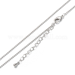 Ожерелья из латунной шариковой цепи, долговечный, Реальная платина, 16.34 дюйм (41.5 см)