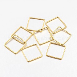 Square Brass Linking Rings, Nickel Free, Golden, 20x20x0.7mm