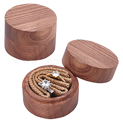 Ph pandahall scatola per anelli in legno, portafedi rustico portafedi in legno portafedi rotondo portafedi con interno in lino per proposta di cerimonia nuziale, custodia per anelli, regalo per gioielli
