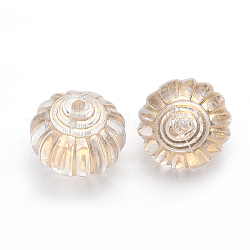 Plating Acrylic Beads, Metal Enlaced, Lantern, Clear, 14x14mm, Hole: 1.5mm