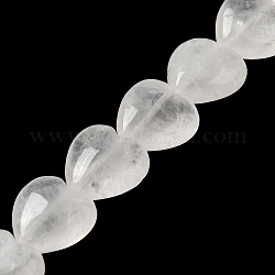 Natürlichem Quarz-Kristall-Perlen Stränge, Bergkristallperlen, Herz, 15x16x7.5 mm, Bohrung: 1 mm, ca. 12 Stk. / Strang, 6.97''~7.09'' (17.7~18 cm)