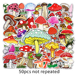 50pcs 50 stili adesivi per album in plastica pvc impermeabile con motivo a fungo, adesivi per foto autoadesivi, colore misto, 55~85mm, 1pc / style