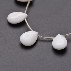 Porcelain Bead Strands, Teardrop, 18x13x6mm, Hole: 1.5mm, about 18pcs/strand, 15.6inch