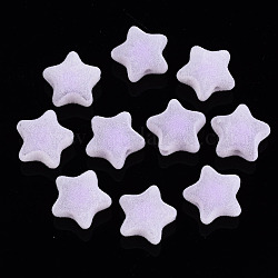 Perles acryliques flocky, Perle en bourrelet, étoiles du nord, lilas, 15x16x9mm, Trou: 2mm