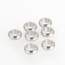 201 acciaio inossidabile perline distanziatore, anello, colore acciaio inossidabile, 3.5x1.5mm, Foro: 2 mm