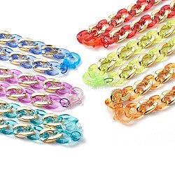 Collares de cadena de bordillo de plástico, cadenas de gafas, cadenas de bolsos, con enlaces acrílicos, color mezclado, 15.6~15.7 pulgada (39.5~40 cm)
