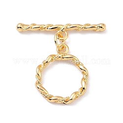 Rack Plating Brass Toggle Clasps, Long-Lasting Plated, Ring, Real 18K Gold Plated, Ring: 18x15x2mm, Hole: 1.6mm, Bar: 25.5x15.5x2.5mm, Hole: 1.6mm