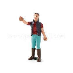 Mini-PVC-Landarbeiterfiguren, realistisches bauernmenschenmodell für das vorschulbildungslernen kognitiv, Kinderspielzeug, Reiniger, Pinselmuster, 45x85 mm