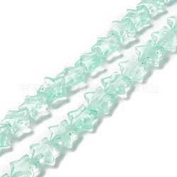 Perle di vetro trasparente filo, stella, turchese pallido, 10x10x4mm, Foro: 0.8 mm, circa 40pcs/filo, 13.39~14.17 pollice (34~36 cm)