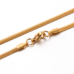 304 Edelstahl Fischgrätenkette Halsketten, golden, 17.7 Zoll (45 cm), 2.6x1 mm