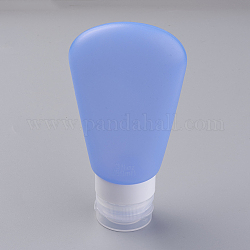 Embotellado creativo de puntos de silicona portátiles, ducha champú cosmético emulsión botella de almacenamiento, azul aciano, 129x68mm, Capacidad: aproximamente 89ml