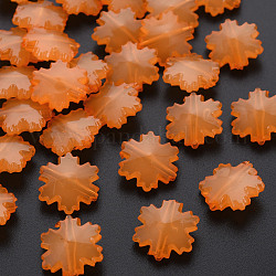 Perles en acrylique de gelée d'imitation, facette, flocon de neige, orange foncé, 15x14x6mm, Trou: 1.6mm, environ 970 pcs/500 g