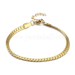 Placage ionique (ip) 304 bracelet chaîne gourmette en acier inoxydable, or, 7 pouce (17.7 cm)