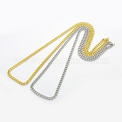 Мужские ожерелья-цепочки из нержавеющей стали 304, с карабин-лобстерами , граненые, разноцветные, 24.4 дюйм (62 см)