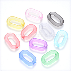 Transparentem Acryl Verknüpfung Ringe, Quick-Link-Anschlüsse, zur Herstellung von Kabelketten, matt, Oval, Mischfarbe, 31x19.5x5.5 mm, Innendurchmesser: 19.5x7.5 mm