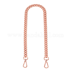 Pandahall elite 1pc cinghie per borsa a catena in alluminio, con fermagli girevoli in lega di zinco, accessori per la sostituzione della borsa, oro roso, 60.5x1.25x0.35cm