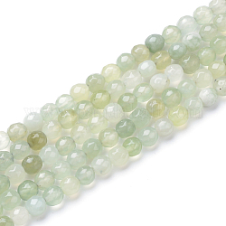 Nouveaux brins jade de perles naturelles, ronde à facettes, 6mm, Trou: 1mm, Environ 70 pcs/chapelet, 15.7 pouce