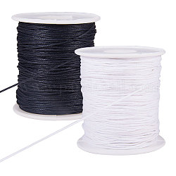 Cordones de hilo de algodón encerado, color mezclado, 1mm, aproximamente 100 yardas / rodillo