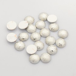 Ziehbank Kuppel Acryl-Cabochons, Silber, 18x5.16~5.3 mm