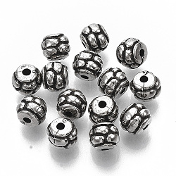 Ccb Kunststoff-Perlen, Antik Silber Farbe, 6.5x5.5 mm, Bohrung: 1.6 mm, ca. 3085 Stk. / 417 g