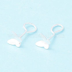 Tiny Butterfly 999 Fine Silver Stud Earrings, Exquisite Minimalist Earrings for Girl Women, Silver, 13mm, Pin: 0.8mm