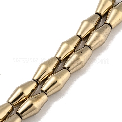 Fili di perline di ematite magnetica sintetica elettrolitica, bicono, placcato oro chiaro, 6.2~6.5x12~12.5mm, Foro: 1.4 mm, circa 33pcs/filo, 16.89'' (42.9 cm)