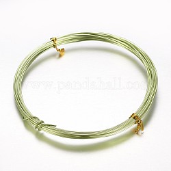 Fil d'aluminium rond, fil d'artisanat en métal pliable, pour la fabrication de bijoux en perles, jaune vert, 18 jauge, 1mm, environ 32.8 pied (10 m)/rouleau