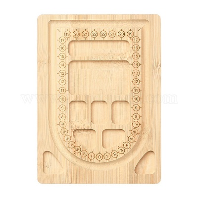 Planche à Perles En Bois Pour Bijoux DIY - Plateau Avec Mesures, Rangement Perles, 26,3x20 Cm