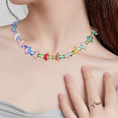 200шт 10 стиля прозрачные окрашенные распылением стеклянные бусины GLAA-SZ0001-81-1